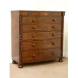 Early 19th century chest two short and four graduating drawers, W120cm, H126cm,