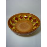 Large early Clarice Cliff for Newport Pottery 'Bizarre' series bowl D40cm