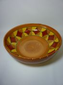 Large early Clarice Cliff for Newport Pottery 'Bizarre' series bowl D40cm