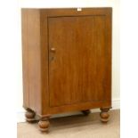 19th century scumbled pine single door cupboard, on turned feet, fitted with two shelves, W72cm,