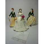 Three Royal Worcester figures - 'Anniversary Figurine of the Year 2000',