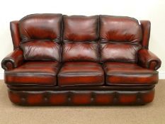 Saxon three seat sofa (W177cm), matching reclining armchair (W83cm),