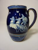 Royal Doulton vase decorated with a Classical frieze depicting charioteers  H18cm