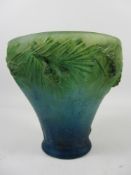 Almeric Walter & Henri Bergé pate de verre vase, pine decoration,