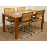 Vintage retro teak tile top dining table (80cm x 142cm),