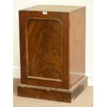 Victorian mahogany pedestal cupboard enclosed by single panelled door, fitted with single drawer,