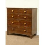 Early 19th century mahogany chest fitted with two short and three drawers,