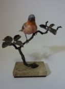 Albany bronze and china study 'Chaffinch' H23cm