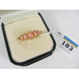 Coral five stone gold-plated ring
