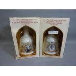 Two Bell's Scotch Whisky bells unopened (boxed) - 60th Birthday Queen Elizabeth II and wedding of