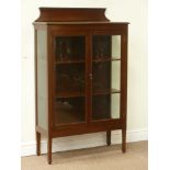 Edwardian mahogany display cabinet enclosed by two glazed doors, fitted with two shelves, W79cm,