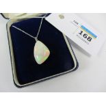 Opal pendant on chain stamped 750