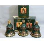 Six limited edition Bells Christmas Scotch Whisky decanters 1992 x 2,1993 x 2,