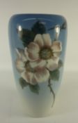 Royal Copenhagen vase with wild rose decoration H23.