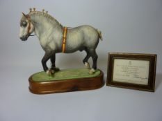 Royal Worcester limited edition Percheron Stallion modelled by Doris Lindner no. 176/500, with