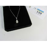 White gold dress pendant necklace stamped 375
