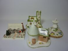 Four Coalport ornaments - 'The Sundial',  'The Oast House',