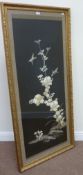 Japanese Meiji period embroidered panel 151cm x 68cm