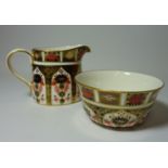 Royal Crown Derby milk jug and sugar bowl, both dated 1980 pattern no.