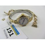 Mimo ladies hallmarked 9ct gold wristwatch Chester 1933 on expandable bracelet with original