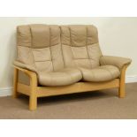 Ekornes Stressless Windsor high back reclining two seat sofa,