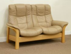 Ekornes Stressless Windsor high back reclining two seat sofa,