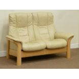 Ekornes Stressless Windsor high back reclining two seat sofa,