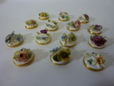 Fourteen Royal Crown Derby place card holders