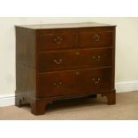 Late 18th century country oak chest fitted with two short and two long drawers, W99cm, H87cm,