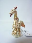 Halcyon Days porcelain Dragon scent bottle H10cm