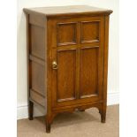 19th century medium oak cabinet enclosed by four panelled single door, W52cm, H82cm,