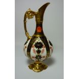 Royal Crown Derby ewer shaped vase, pattern no. 1128, dated 1975 H25.5cm Condition Report '>Click