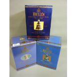 Four limited edition Bells commemorative Scotch Whisky decanters Queen Elizabeth II 75yrs,