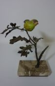 Albany bronze and china study 'Green Finch' H23cm