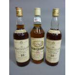 Two bottles The Macallan single malt whisky 10yo and Glen Carren malt whisky 8yo (3)