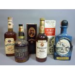 Bourbon whiskey - Fitzgerald's 1849, Beam's choice, Walker's deluxe, Medley's Kentucky,