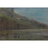Albert Goodwin (British 1845-1932): Tate Hill Sands 'Whitby', pastel signed titled and dated 1909,