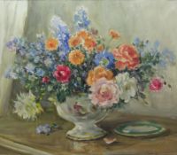 Owen Bowen (Staithes Group 1873-1967): Still Life vase of Flowers,