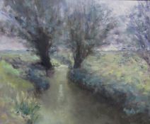 Neil Tyler (British 1945-): 'Willows by the Beck', oil on canvas signed,