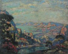 Joseph Alfred Terry (Staithes Group 1872-1939): Mediterranean Coastal scene,