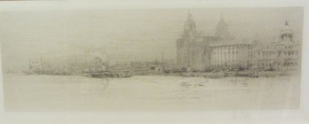 William Walcott (Scottish/Russian 1874-1943): 'The Mersey', etching signed in pencil,