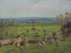Neil Cawthorn (British 1936-): 'The Quorn Hunt - Full Cry', oil on canvas signed and dated '81,
