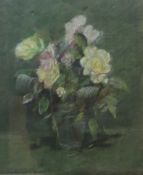 James William Booth (Staithes Group 1867-1953): Still life of flowers pastel signed 42cm x