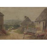 Edward C Booth (British 1821-c1893): North Yorkshire Village and the Herring Fleet off the Coast,