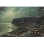 Walter Linsley Meegan (British c1860-1944): North and South Bays Scarborough by Moonlight,