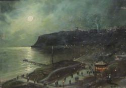 Walter Linsley Meegan (British c1860-1944): North and South Bays Scarborough by Moonlight,