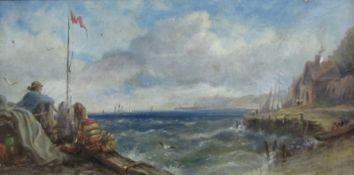 Joseph Newington Carter (British 1835-1871): 'Sandsend' looking towards Whitby,