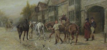 George Wright (British 1860-1942): 'Changing Teams', oil on canvas signed, original title label