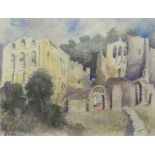 John Hutchinson (British 1929-); "Rievaulx Abbey Yorkshire", watercolour monogrammed and dated '93,