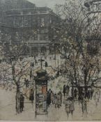 Luigi Kasimir (Austrian 1881-1962): Vienna Opera House, etching with aquatint signed in pencil,